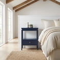 thumbnail image 3 of Midnight Blue Nightstand with Gold Hardware, Casual Farmhouse Style, 3 of 5