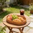 thumbnail image 6 of M Oval Plastic Imitation Rattan Woven Basket With Durable Flexible Material, Round Delicate Edges And Traditional Weave For Bread Fruit And Snack Tray, 6 of 6