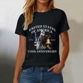 thumbnail image 5 of Duqingm 250 Years America Shirt Women's 250th America Anniversary Casual Printed Crew Neck T-Shirt USA Flag Tee 250 Years of Freedom Shirt Black,M, 5 of 7