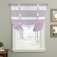 thumbnail image 2 of Farm Fruits Balloon Curtains 63 Inch Length for Living Room/Bedroom, Watermelon Lemons Peach Pink Grey Striped Rod Pocket Privacy Door Curtains Decorative Tie Up Shade for Window 52"x63", 2 of 8