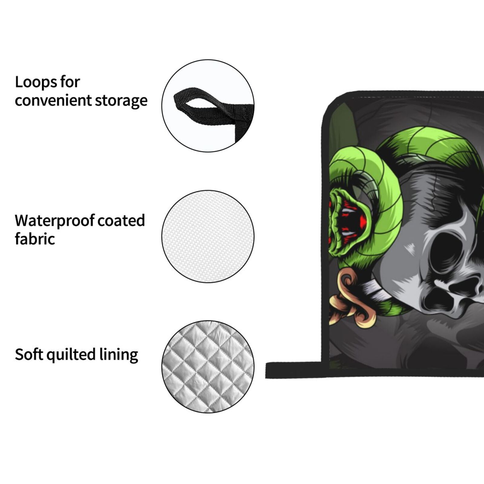 Sword Pierced Skull With Snake 4Pcs Oven Mitts and Pot Holders Sets Oven Kitchen Gloves Hot Pads for Cooking BBQ Baking Grilling
