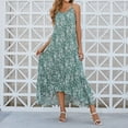 thumbnail image 3 of Babysbule Summer Dresses for Women Floral Print Off-the-Shoulder Beach Sun Mini Irregular Hem Ruffled Flowy Dress, 3 of 9
