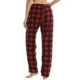 thumbnail image 4 of LANBAOSI 2 Pack Women Comfy Soft Fleece Plaid Pajama Pants Size S, 4 of 8