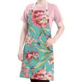 thumbnail image 5 of Pioneer Flower Floral Print Pattern Apron-Garden Aprons for Women with Pockets-Cotton Linen Waterproof Kitchen Cooking Gardening Aprons Adjustable for Kitchen,Cooking,BBQ and Salon 33x27 Inch, 5 of 7
