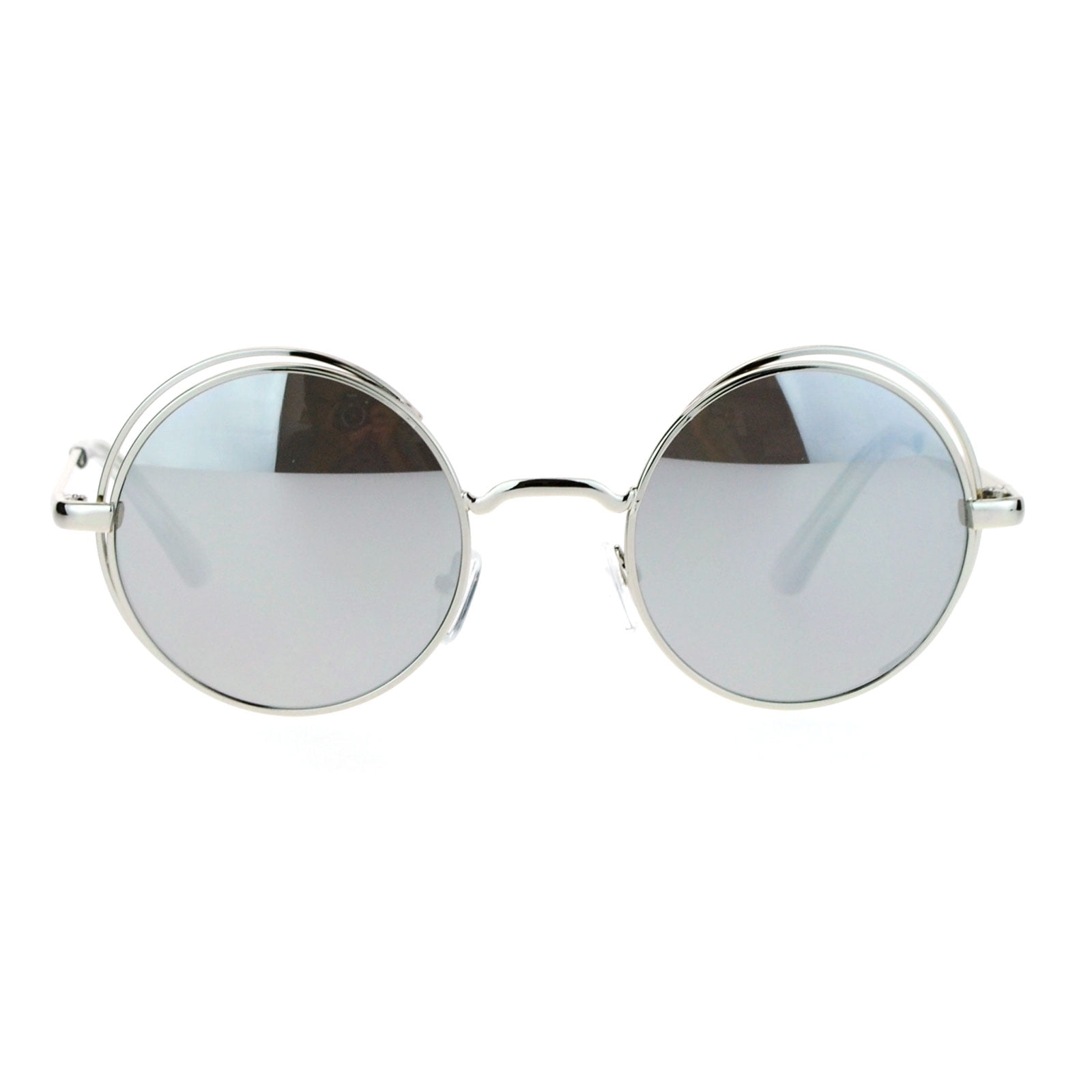 SA106 - SA106 Mirrored Mirror Round Circle Len Double Rim Sunglasses ...