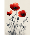 thumbnail image 1 of Qisvanset 12x16 Inch Poppy Floral Canvas Wall Art, Botanical Illustration Modern Boho Minimalist Home Decor, 1 of 8