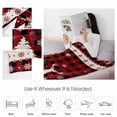 thumbnail image 4 of Christmas Red Throw Flannel Blanket 50x80In Black Plaid Reindeer Xmas Tree Silhouette Super Soft Cozy Bed Blanket, Lightweight Plush Fuzzy Bed Throw for Bedroom Sofa Couch Living Room, 4 of 4