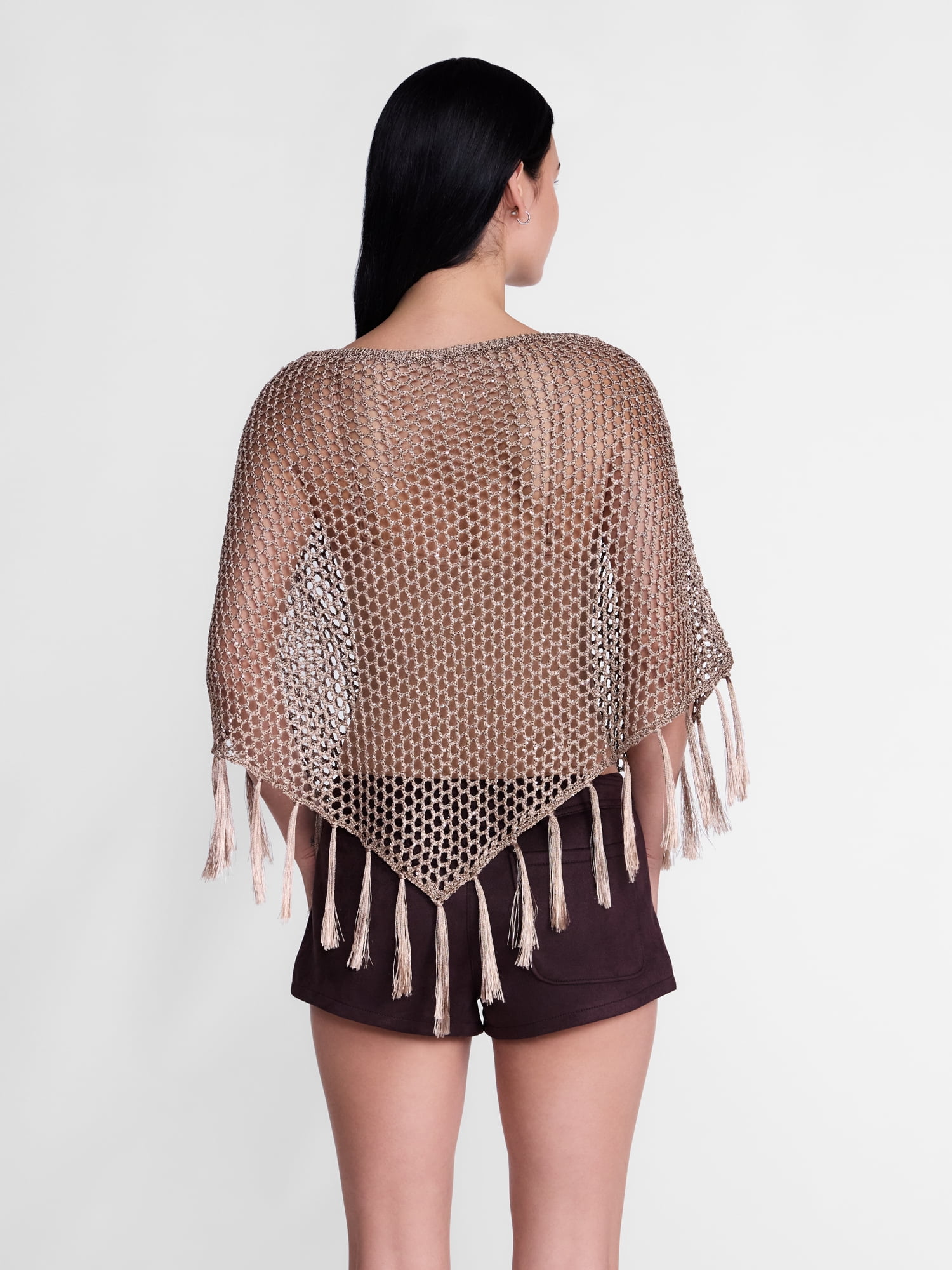 Madden NYC Women's Sequin Poncho, Sizes XS-XXL