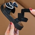 thumbnail image 5 of Losmtrace Girls Sandals Low Heels Dress Shoes Ankle Strap Open Toe Bowknot Princess Sandals Summer Flower Girl Shoes Black 13.5 Little Kids(32), 5 of 9