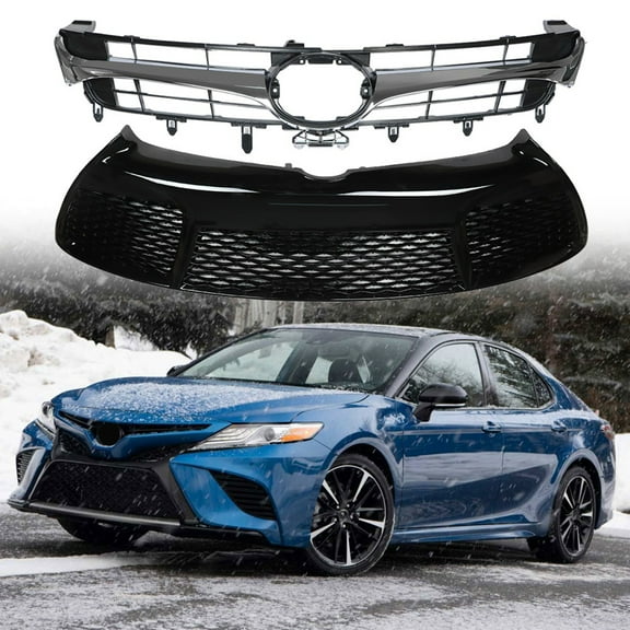 LABLT Upper & Lower Bumper Grill Grille Camry Set for 2015-2017 Toyota SE XSE Chrome