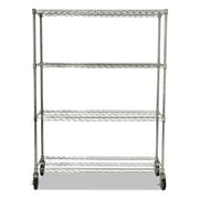 Rubbermaid Commercial ProSave Shelf Ingredient Bin Cart, Four-Shelf, 50w x 18d x 67 1 4h, Chrome by RUBBERMAID COMMERCIAL PROD.