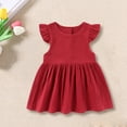 thumbnail image 2 of YunPes Girls Cotton and Linen Dress Spring Summer and Autumn Comfortable and Fashionable Flying Sleeve Dress Toddler Girls Christmas Dress, 2 of 9