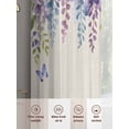thumbnail image 6 of Purple Spring Floral Sheer Curtains 72 Inch Length 2 Panels Set Window Treatments, Butterfly Weeping Watercolor Botanical Rod Pocket Semi Curtains for Living Room/Bedroom/Kitchen Décor, 104"W x 72"L, 6 of 7