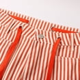 thumbnail image 6 of KHONTS Womens Summer Linen Striped Barrel Pants Comfy Drawstring Capri Pant with Pockets Beach Vacation Trousers Z01-Red L, 6 of 8