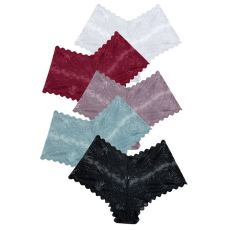 JustVH Women Cheeky Lace Panty Valentine s Day Underwear Brief 5 Packs
