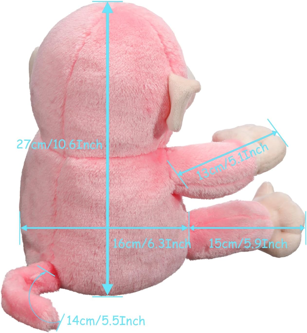 Mazel Golf Club Head Cover Pink Monkey Plush for 460CC Driver
