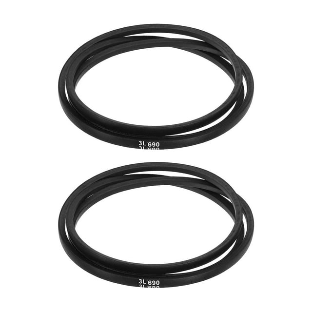 Uxcell 2 pack 3L690 Classic Wrapped Rubber V-Belt, 69"(1753mm) Outside Circumference, 3L Profile V Belt 3/8" Width 7/32" Height