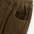 thumbnail image 4 of Corduroy Cargo Pants for Women Vintage Elastic High Waist Straight Wide Leg Pants Fall Winter Lounge Work Trousers with Pocket, 4 of 6