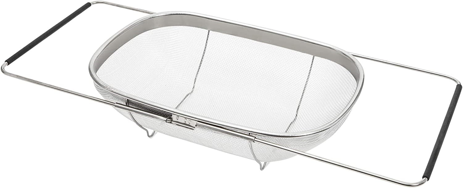 Over The Sink Colander Stainless Steel Fine Mesh Strainer Basket