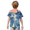 thumbnail image 5 of Abcomgle Hawaiian Shirts for Girls 7-8 Cartoon Sea&Sunset Print Beach Shirts for Boys Button Down Short Sleeve Tourist Hawaii Shirts,Dark Blue,9-10Years, 5 of 5