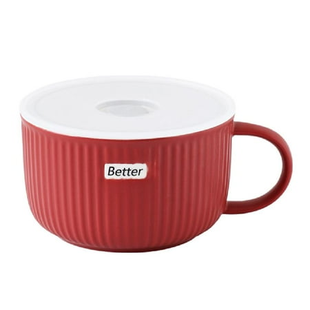 

Porcelain Large Oatmeal Mug Wide Coffee Mug Breakfast Cup and Soup Bowl Dishwasher Safe Mug for Milk Tea Fruit Ice Cream