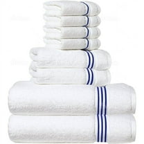 Simpli-Magic Bathroom Towel Set with Bath Towels, Hand Towels, and Washcloths, 8 Piece, White/Black