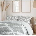 thumbnail image 6 of Ambesonne Floral Duvet Cover Sets, Modernized Damask Motifs, 2-King, White and Dimgray, 6 of 7
