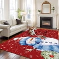 thumbnail image 2 of 8'x10' Area Rugs, Christmas Snowman Indoor Outdoor Area Rug for Living Room Bedroom, Xmas Birds Winter Snowflake Red Washable Bathroom Rugs Kitchen Floor Carpet Mats Home Decor Aesthetic, 2 of 8