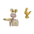 thumbnail image 1 of Estatua de niña, bandeja para llaves, escultura de pollo, figura decorativa de resina animal con bandeja funcional, apta para exhibición de escritorio, 1 of 8