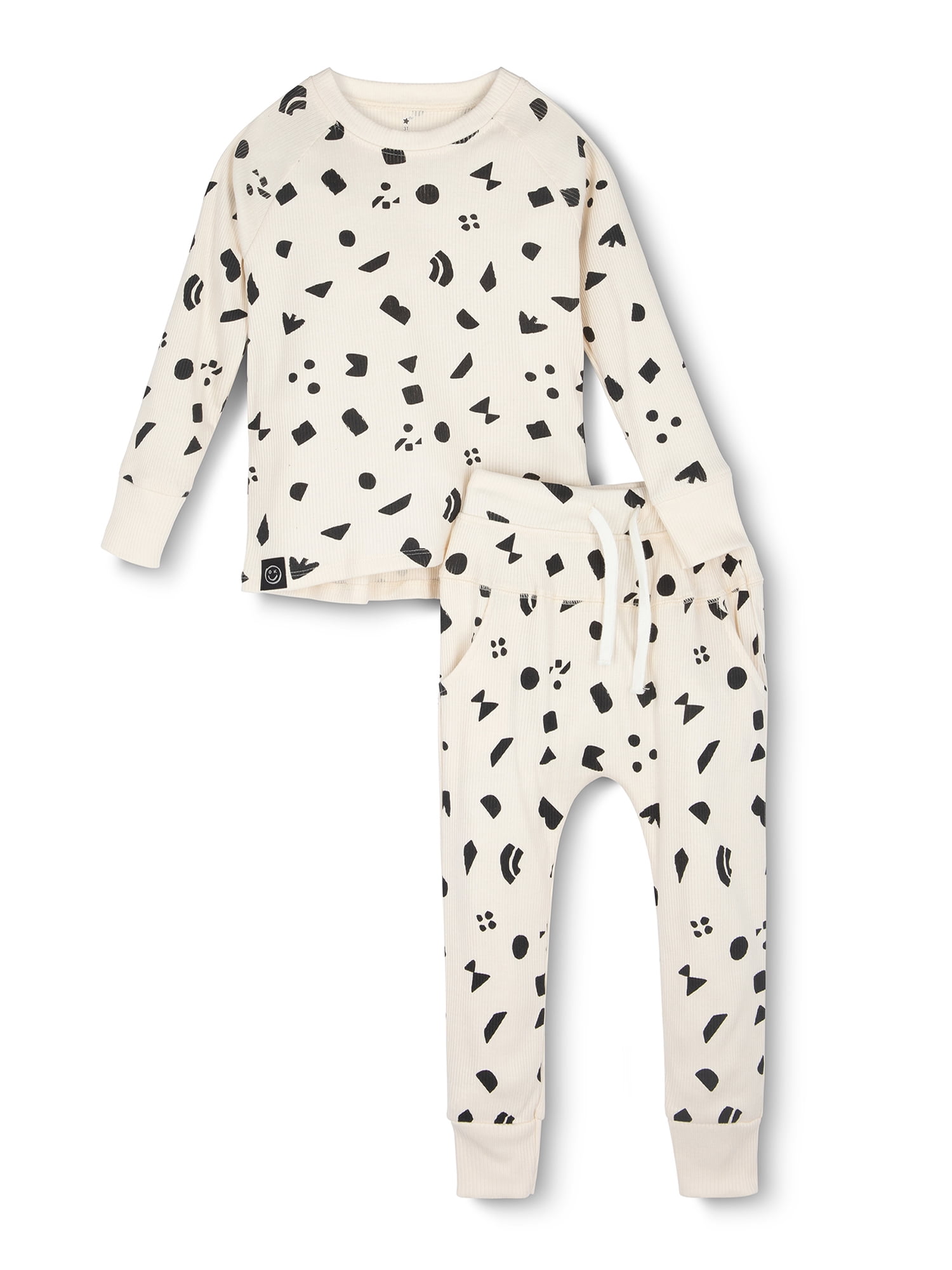 Little Star Organic Toddler Unisex 2 Pc Long Sleeve Shirt and Pants Lounger Set, Size 12 Months-5T