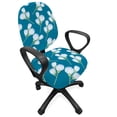 thumbnail image 1 of Floral Office Chair Slipcover, Nature Bloom Growing Flowers of Spring Revival in Continuous Pattern, Protective Stretch Decorative Fabric Cover, Standard Size, Sea Blue and Pastel Green, by Ambesonne, 1 of 5