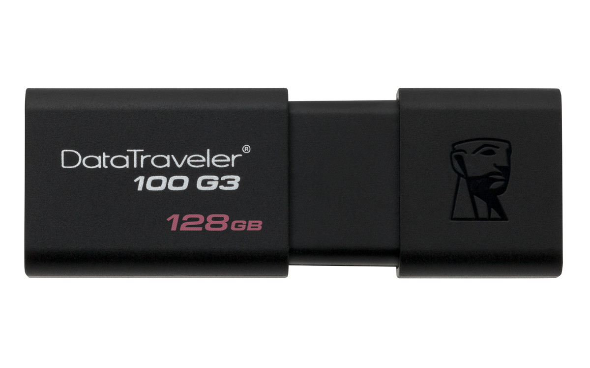 Kingston DataTraveler 100 G3 128GB, USB 3.0 / 2.0 backward compatible, 130MB/s Read, 10MB/s Write (DT100G3/128GB) - image 1 of 4