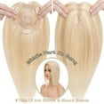thumbnail image 2 of Clip In Hair Extensions 100% Remy Real Human Hair Piece Top Piece Toupee Woman's Topper For Thin Hair Hairpiece For Hair Loss Cover Russian Hair 6-18 inch Highlight, 2 of 12
