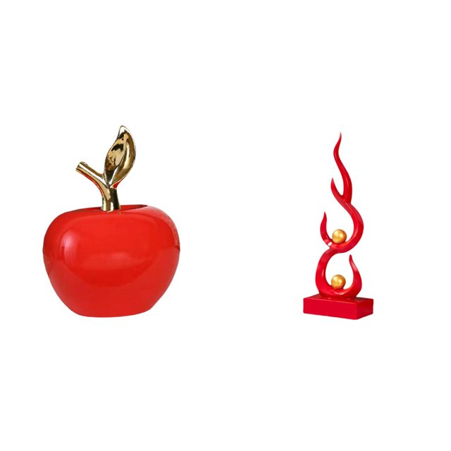 Escultura de fruta de cerámica y figura de llama de resina, adorno de escritorio para decoración del hogar, cafetería, sala de estudio, vacaciones, pa