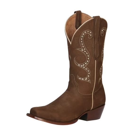 Women’s Nubuck Leather Classic Western Rodeo Cowgirl Boots 'El General' Camel 42192