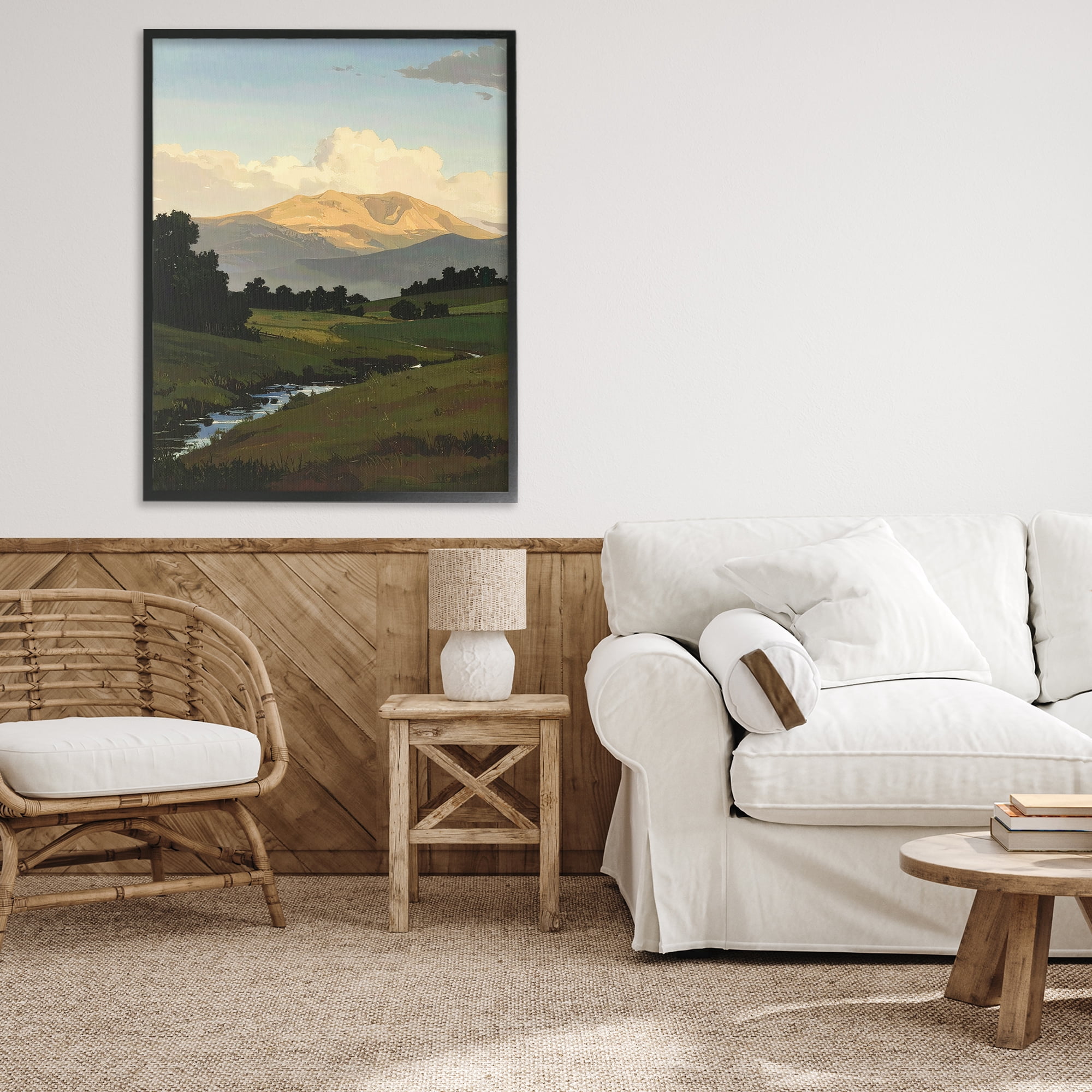 Stupell Industries Across The Valley Nature Black Framed Giclee Art, design by Alonza Saunders