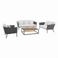 thumbnail image 2 of Modway Stance 4-Piece Aluminum & Fabric Patio Sofa Set in Gray/White, 2 of 16