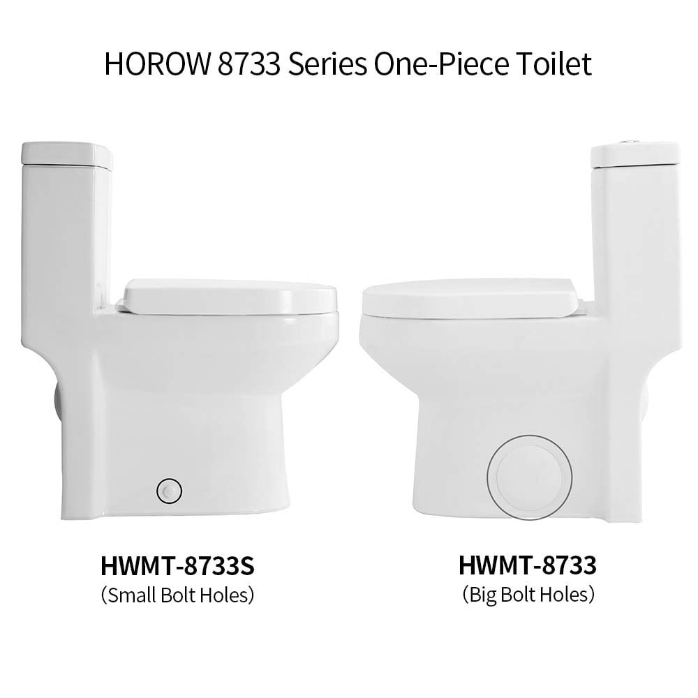 HOROW Liberty 12" Rough-in Compact  Dual-Flush Round One-Piece Toilets  1.28GPF Ceramic in White