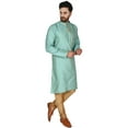 thumbnail image 5 of SKAVIJ Kurta Pyjama Set for Men Indian Traditional Wear Turquoise M, 5 of 6