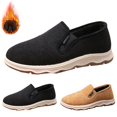 thumbnail image 2 of XIMIN Mens Slip on Canvas Sports Loafers Casual Shoes Sneakers with Fuzzy Lined Comfy Walking Work Shoes Pain Relief Fashion Breathable Loafers Footwear, 2 of 6
