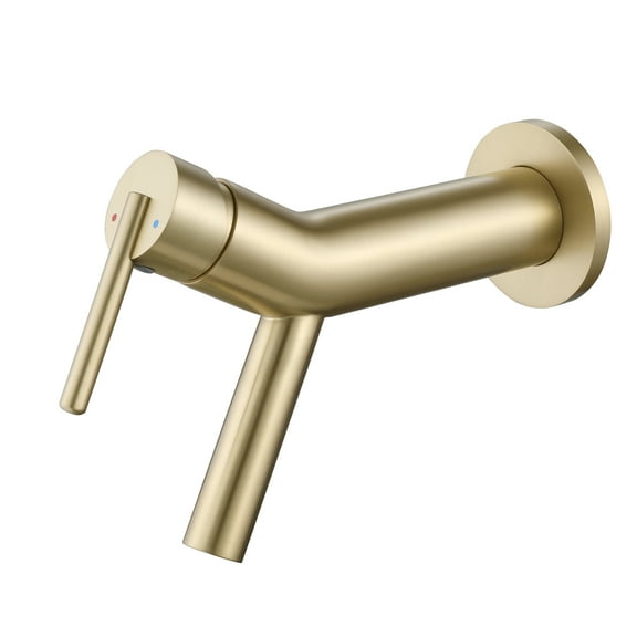 Wall Mounted Bathroom Sink Faucet, Single Handle Basin Faucet