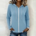 thumbnail image 5 of Hoodies for Women Baeitkot Women's Fashion Solid Color Casual Long Sleeve Tops Blouse Sweatshirts Zipper Hooded Thin Jacket, 5 of 8