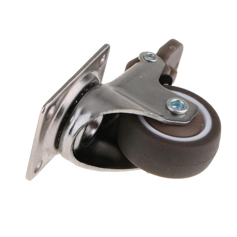 Heavy Duty Swivel Bearing Caster Wheels Rubber Base With Top Plate 1.25