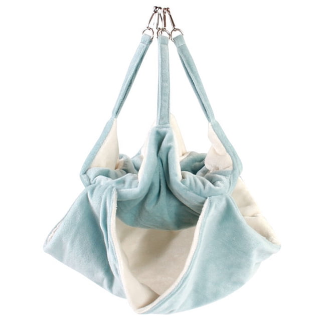 Shisuyan Hamster Hammock Double Layers Flannel Pet Hammock Swing Bed with Hooks