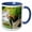 Blue/White, variant on 3drose, Alaska, Lake Clark. Grizzly Bear Walks Shoreline Among the Boulders., 11oz Two-tone Red Mug
