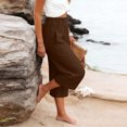 thumbnail image 6 of VBVC Women's Cotton Linen Capri Pants , Wide Leg Culottes Trousers For Women , Ladies' Summer Cropped Pants with Pockets, S-2XL, 6 of 6