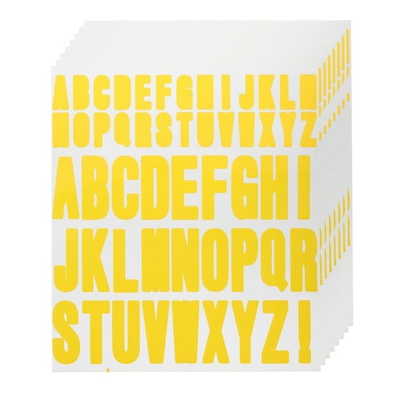 Uxcell 8 Sheets Letter Stickers Vinyl Letters for Indoor/Outside Sticker Decal, Yellow