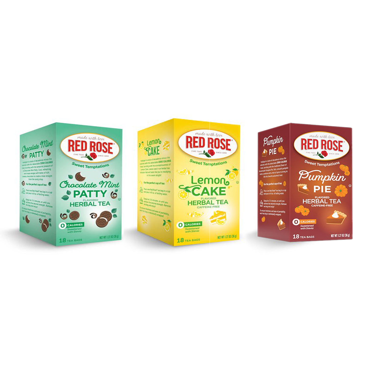 Red Rose Sweet Temptations Pumpkin Pie & Choclate Mint & Lemon Cake