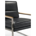 thumbnail image 4 of Omax Decor Colin Stainless Steel & Genuine Leather Accent Chair in Black, 4 of 7