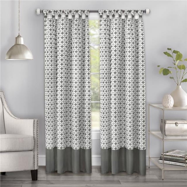 Achim CIPN84GY06 Panneau de Rideau de Fenêtre à Languettes Callie Cuff - 52 x 84 Po - Gris